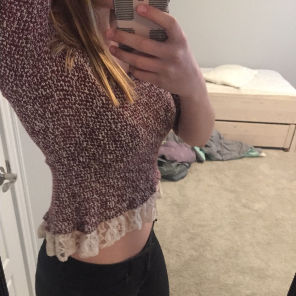 Red and White Knit Summer Sweater
